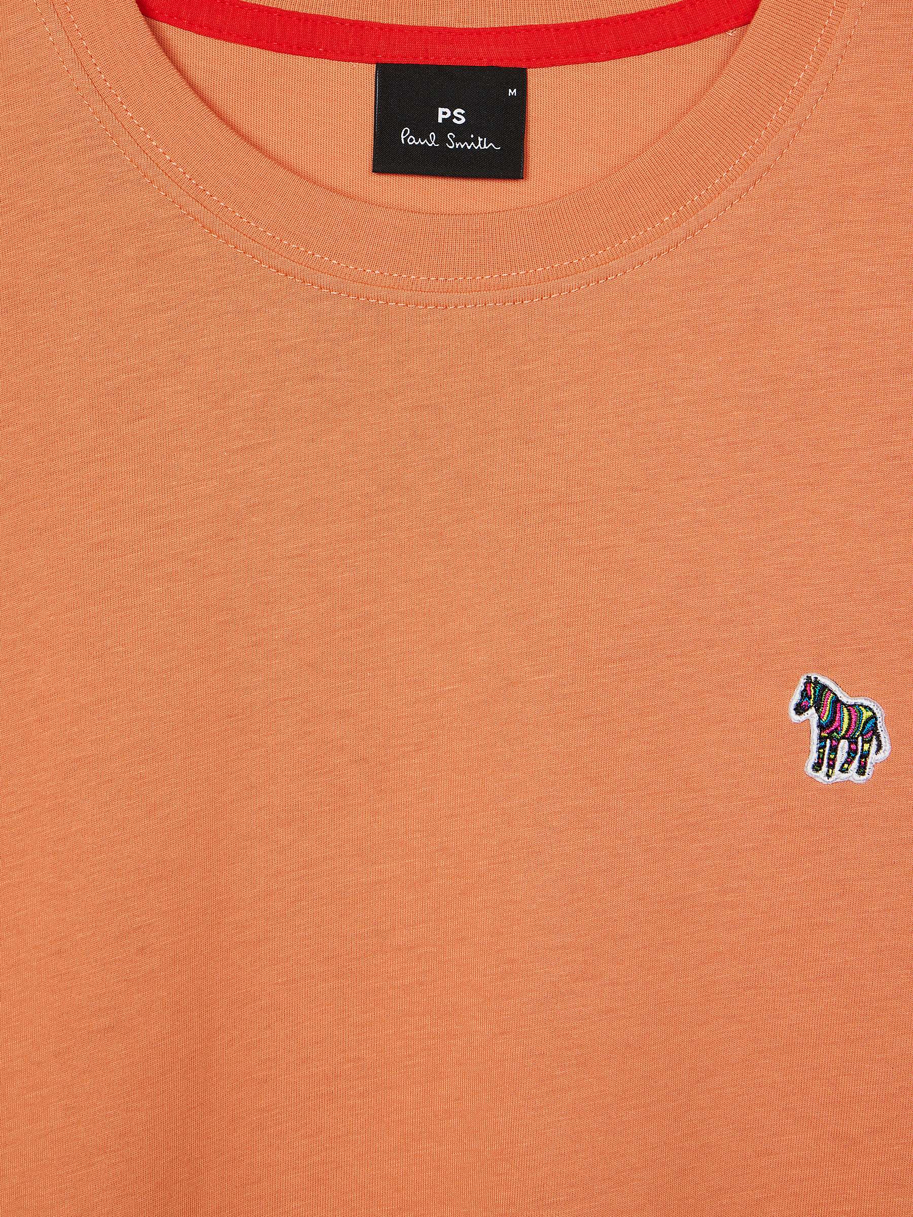 Buy PS Paul Smith Zebra Logo Regular Fit Organic Cotton T-Shirt, Oranges Online at johnlewis.com