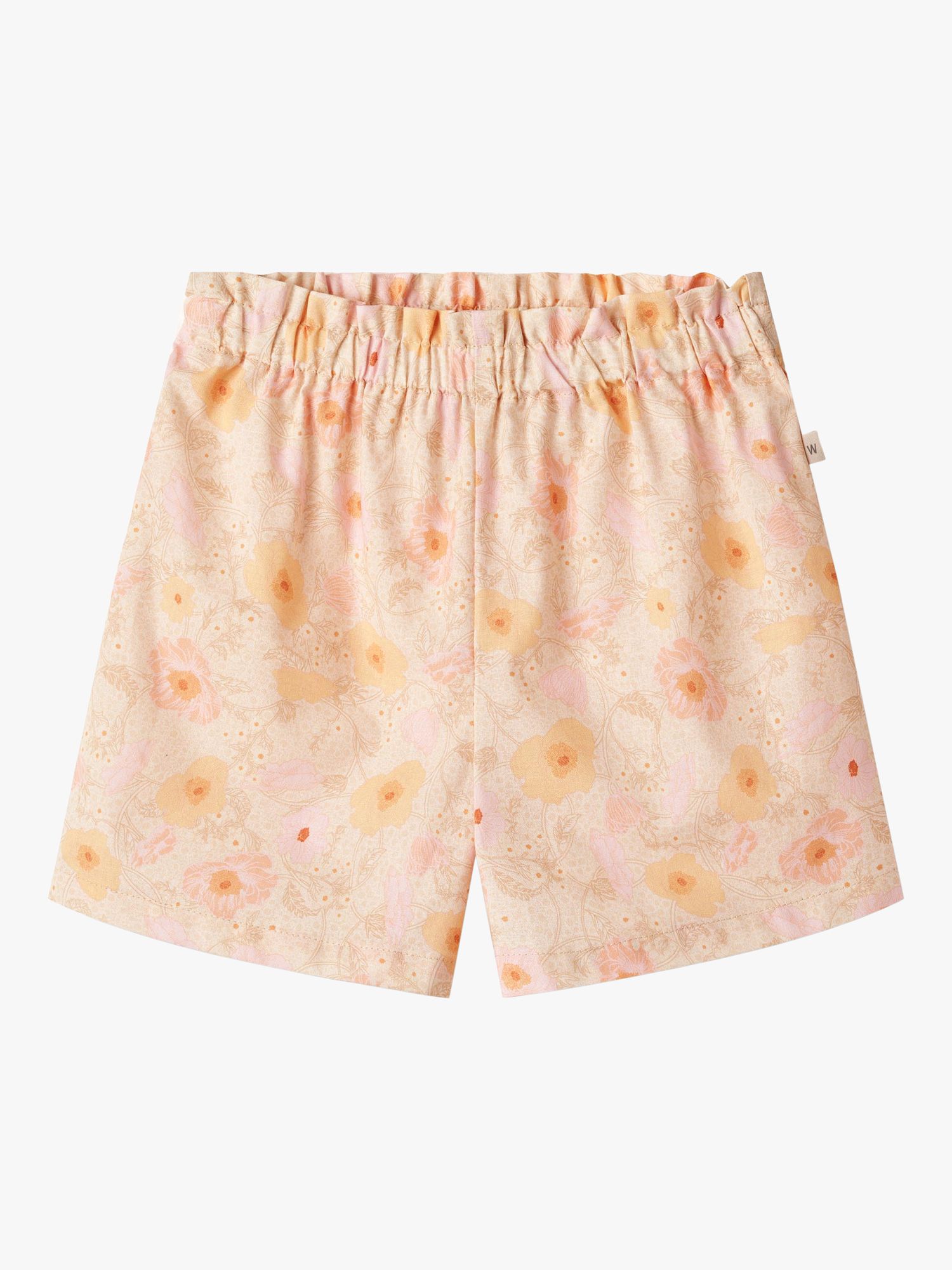 WHEAT Kids' Silja Organic Cotton Floral Print Shorts, Alabaster, 6 years