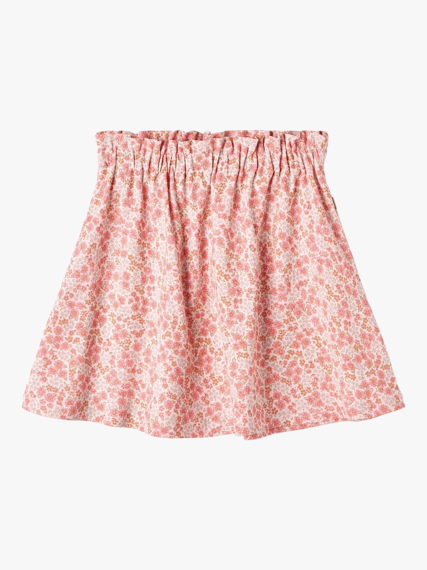 Wheat Kids' Agnetha Organic Cotton Floral Print Skirt, Pink, 3 years
