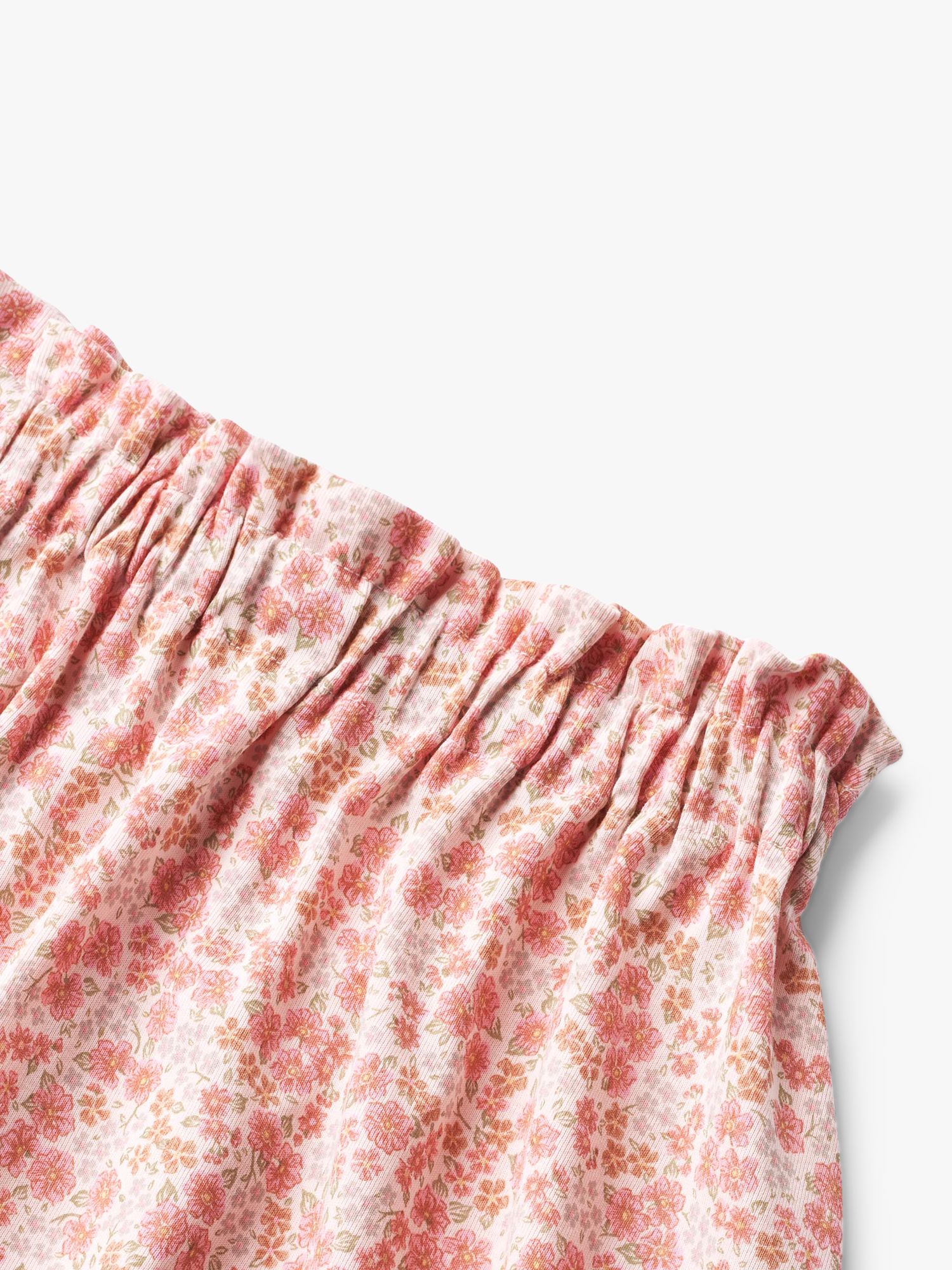 Wheat Kids' Agnetha Organic Cotton Floral Print Skirt, Pink, 3 years