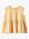 WHEAT Kids' Lace Hannah Blouse, Pale Apricot