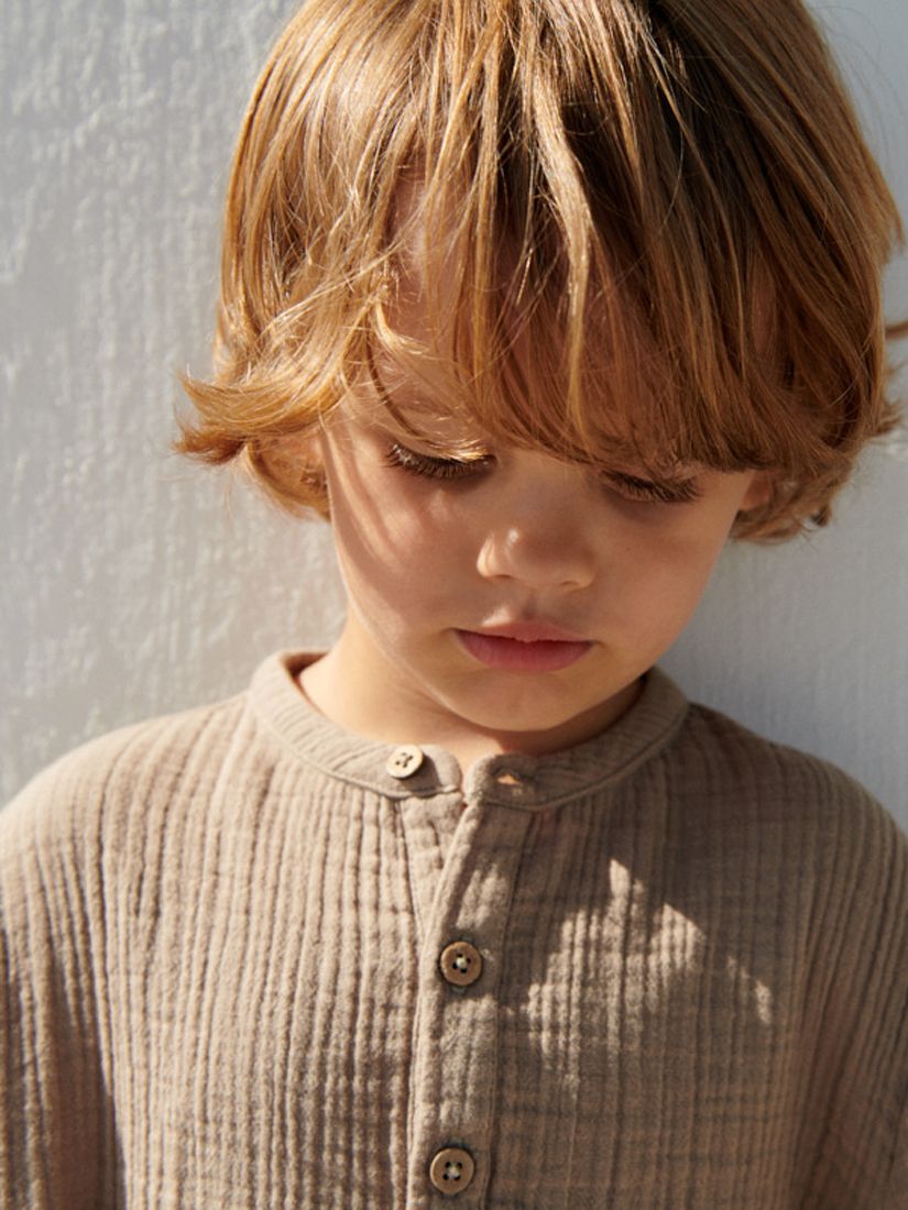 WHEAT Kids' Short Sleeved Shirt, Beige Stone, 4 years