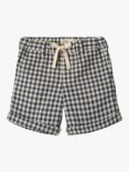 WHEAT Kids' Holger Gingham Organic Cotton Shorts, Blue/White