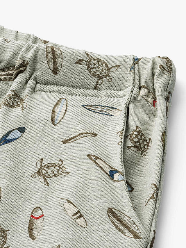 Wheat Kids' Kalle Organic Cotton Turtle Surf Print Shorts, Multi, Multi
