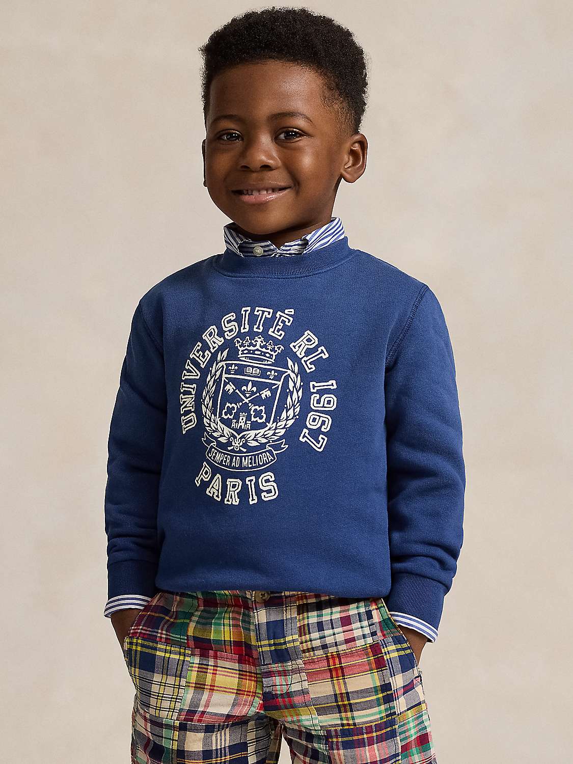 Buy Kids' Ralph Lauren Freshwater Graphic Fleece Sweatshirt, Navy Online at johnlewis.com