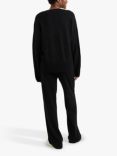 Chinti & Parker Wool Cashmere Blend Wide Leg Joggers, Black