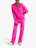 Chinti & Parker Cashmere Blend V-Neck Jumper, Hot Pink