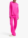 Chinti & Parker Basics Boxy Wool Cashmere Blend Hoodie, Hot Pink