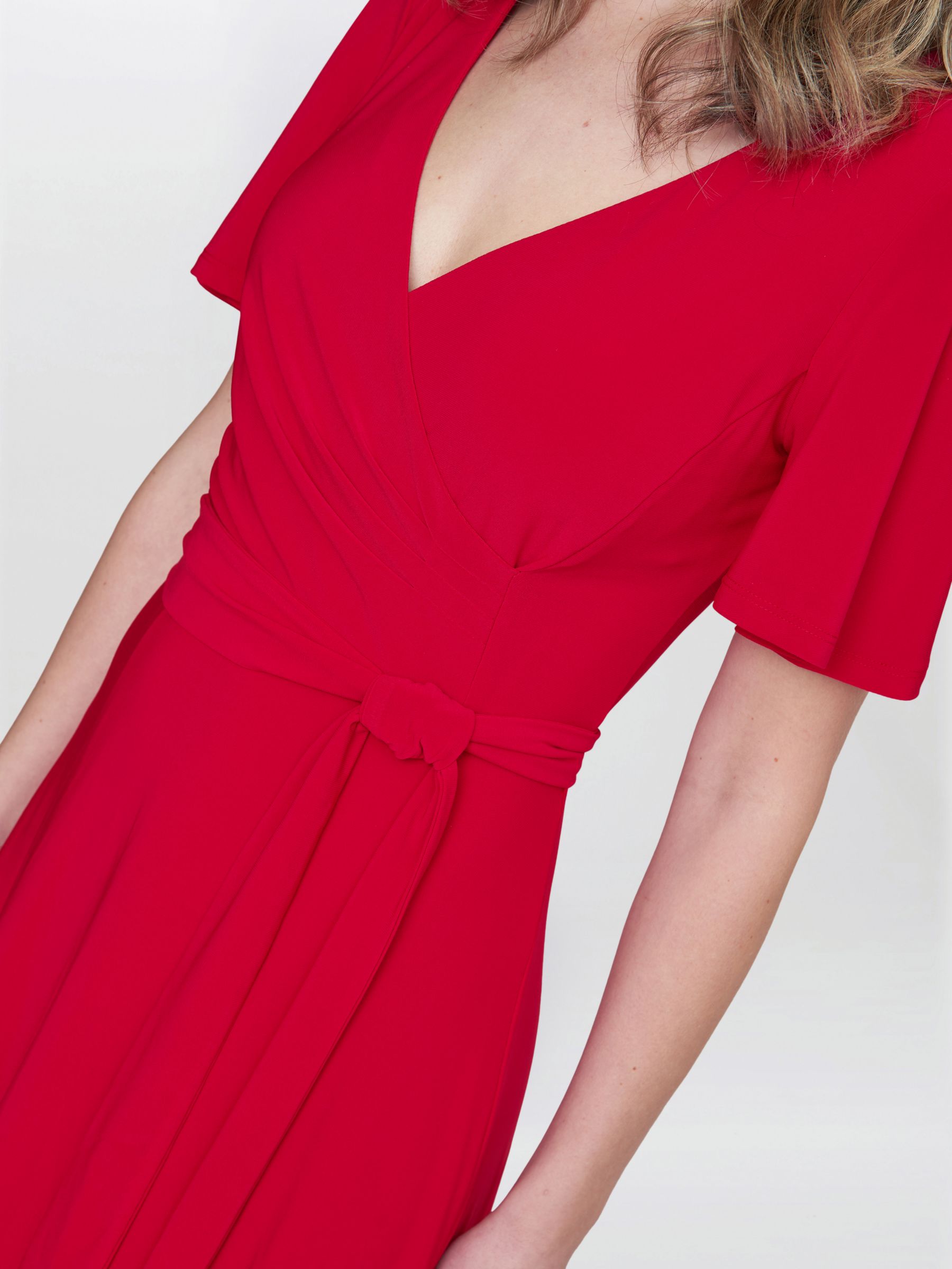 Gina Bacconi Donna Wrap Effect Jersey Dress, Red, 8