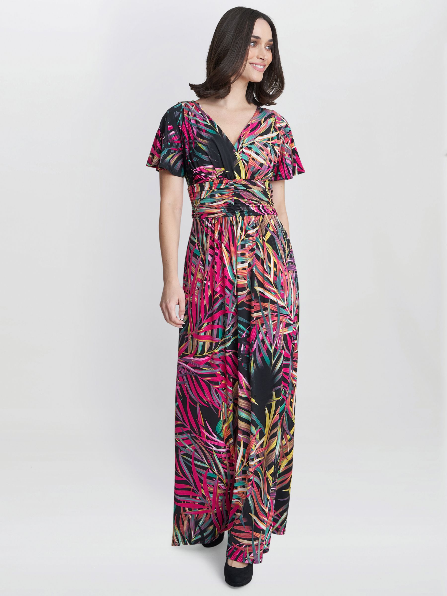 Buy Gina Bacconi Felicity Jersey Maxi Dress, Black/Multi Online at johnlewis.com