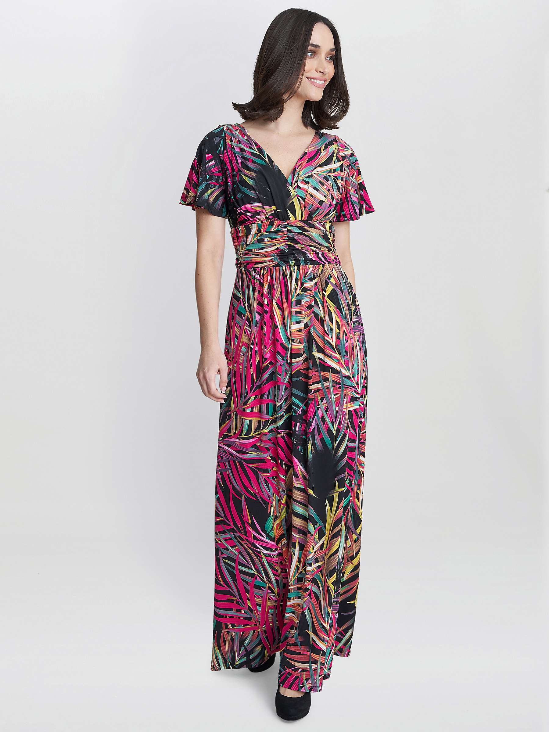 Buy Gina Bacconi Felicity Jersey Maxi Dress, Black/Multi Online at johnlewis.com