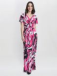Gina Bacconi Fifi Jersey Maxi Dress, Pink/Multi