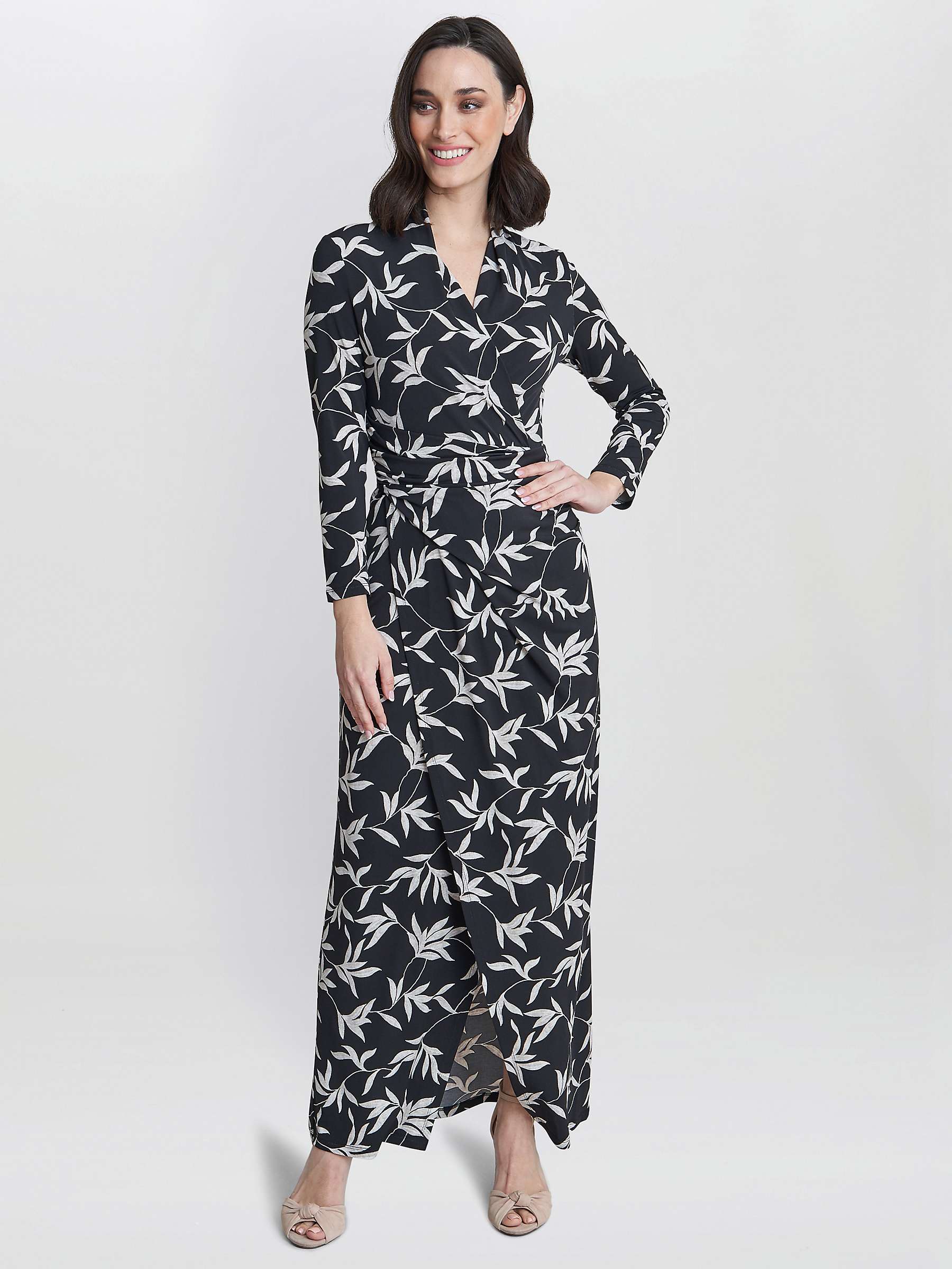 Buy Gina Bacconi Jade Jersey Wrap Maxi Dress, Black/Off White Online at johnlewis.com