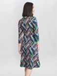 Gina Bacconi Blair Jersey Wrap Dress, Teal/Multi