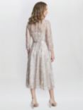 Gina Bacconi Veronica Midi Embroidered Tulle Dress, Taupe