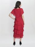 Gina Bacconi Rebecca Tiered Midi Dress, Red