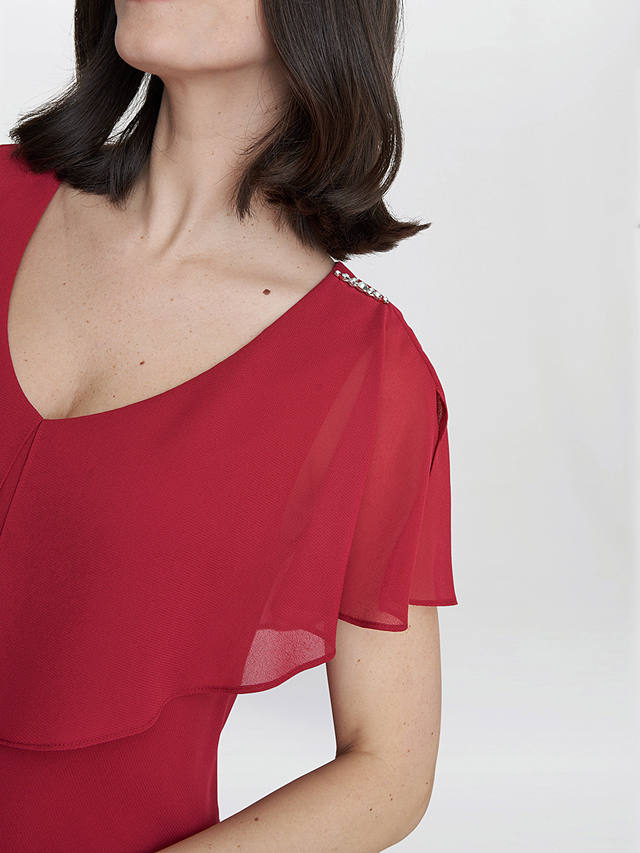 Gina Bacconi Rebecca Tiered Midi Dress, Red