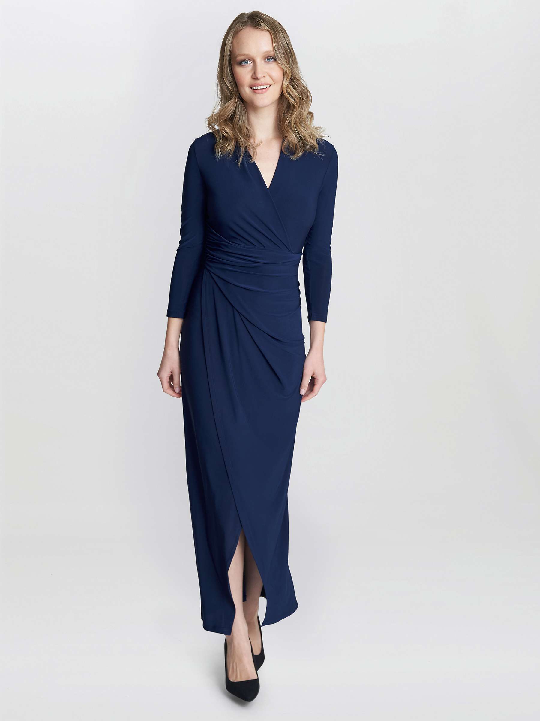 Buy Gina Bacconi Hilary Jersey Wrap Maxi Dress, Navy Online at johnlewis.com