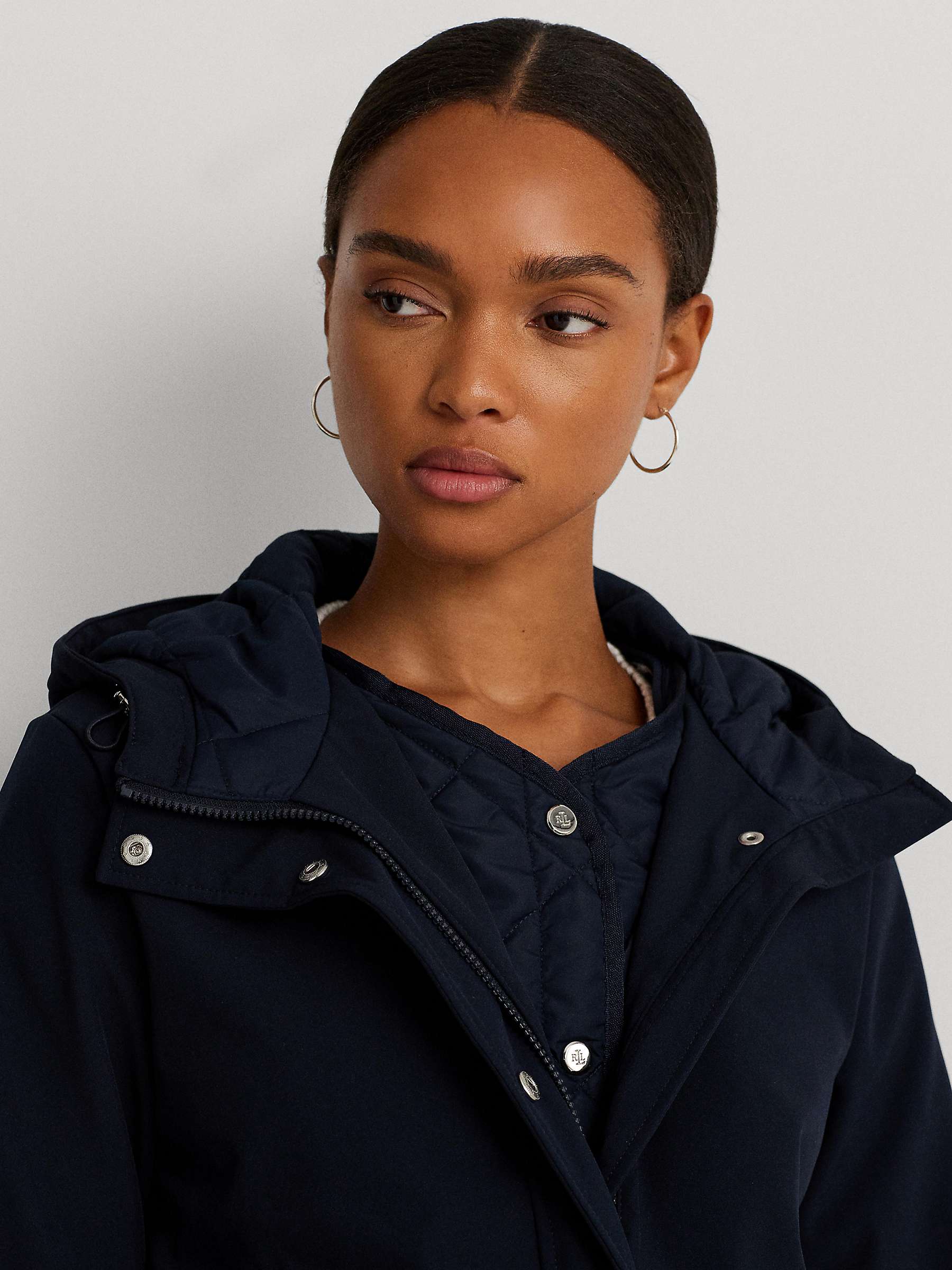Buy Lauren Ralph Lauren Hooded Jacket, Navy Online at johnlewis.com