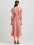 Lauren Ralph Lauren Fratillo Belted Crepe Wrap Dress, Pink Mahogany