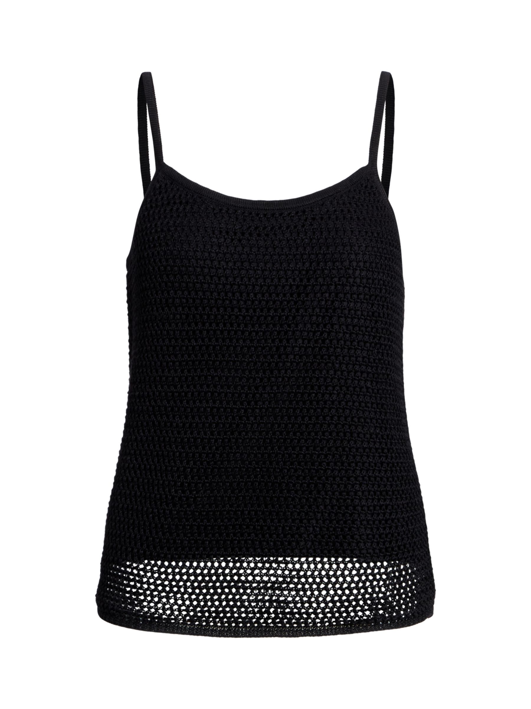 Lauren Ralph Lauren Grinlee Linen Blend Textured Knit Vest Top, Black ...
