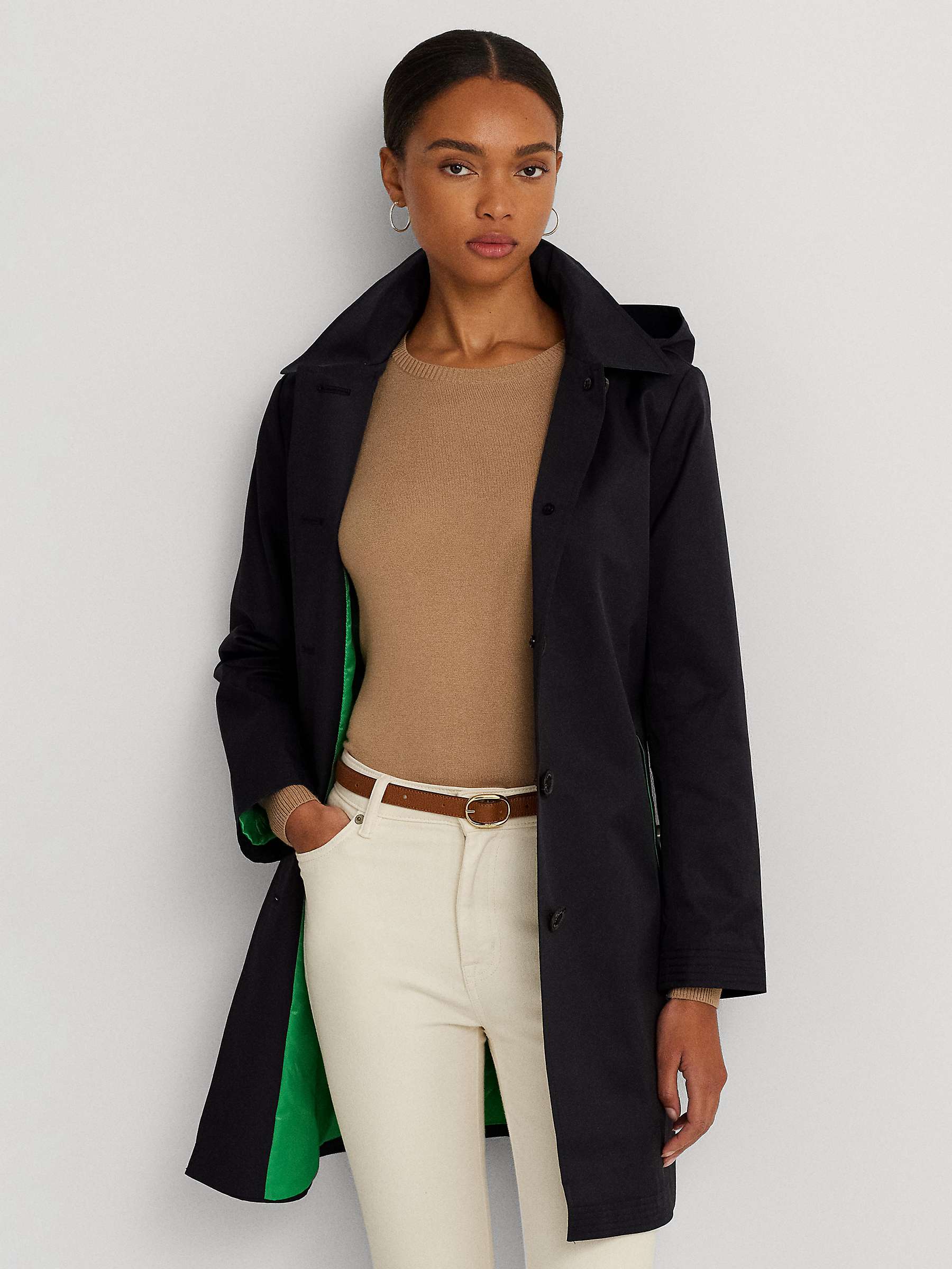Buy Lauren Ralph Lauren Hooded Cotton Blend Coat Online at johnlewis.com