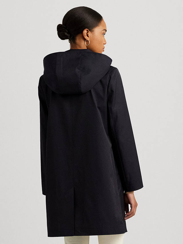 Lauren Ralph Lauren Hooded Cotton Blend Coat, Dark Navy