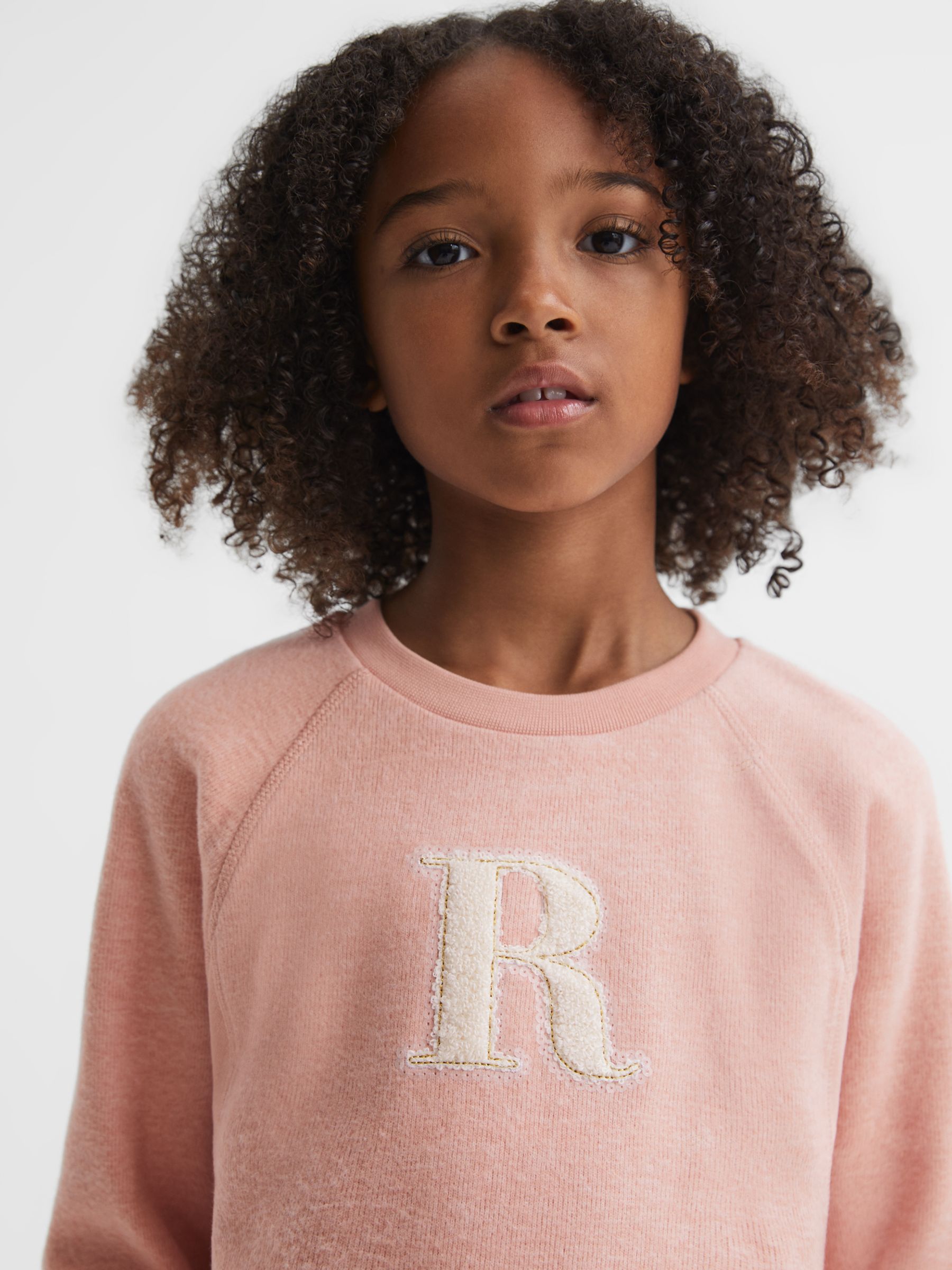 Buy Reiss Kids' Connie Logo Sweatshirt, Apricot Online at johnlewis.com