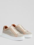 L.K.Bennett Lift Fabric Trainers, Cream/Gold