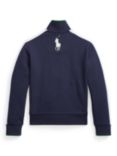 Ralph Lauren Kids' Wimbledon Ballperson Double Knit Track Zip Through Jacket, Blue Navy