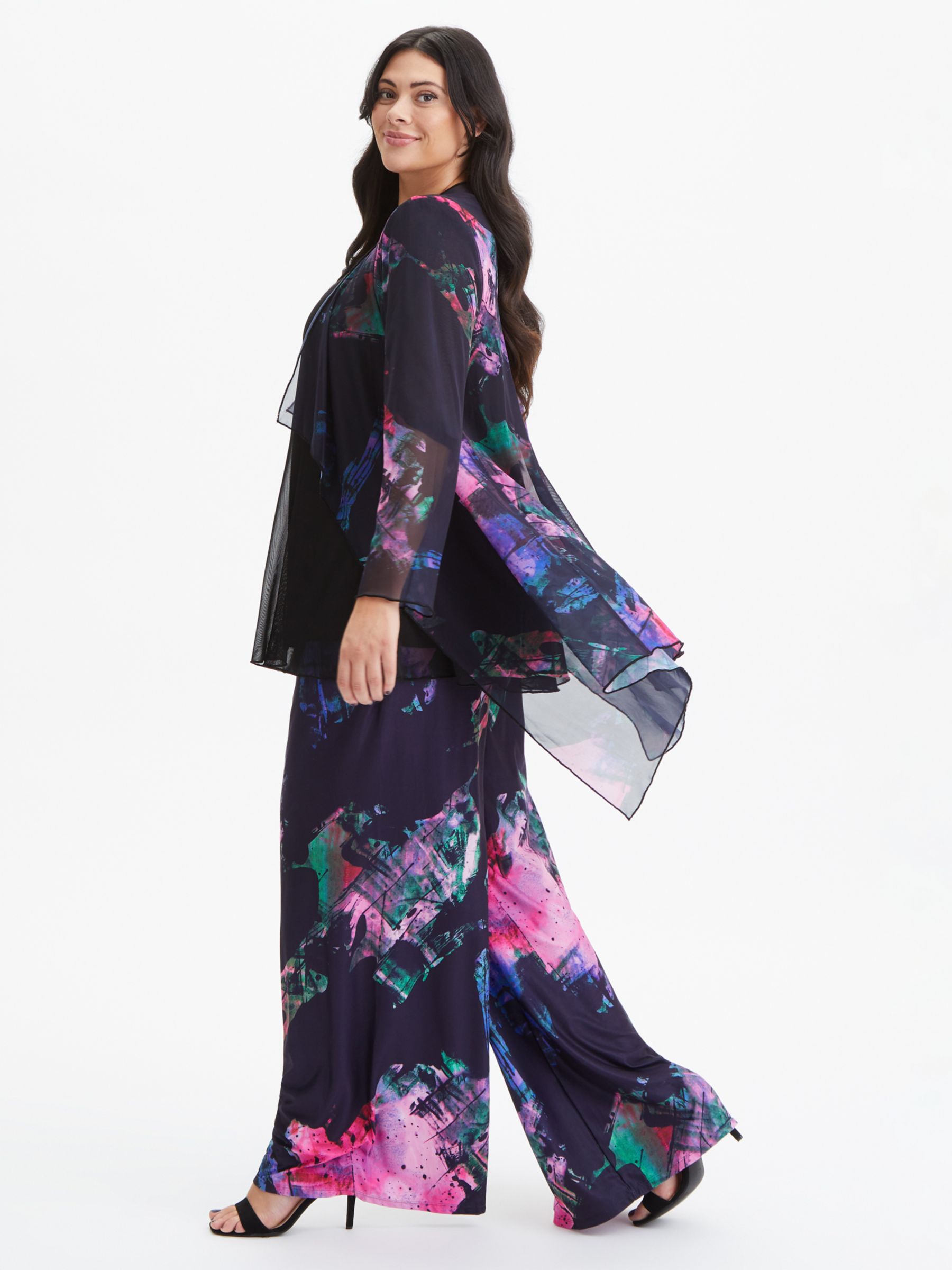 Buy Scarlett & Jo Waterfall Midi Mesh Kimono, Navy/Pink Online at johnlewis.com