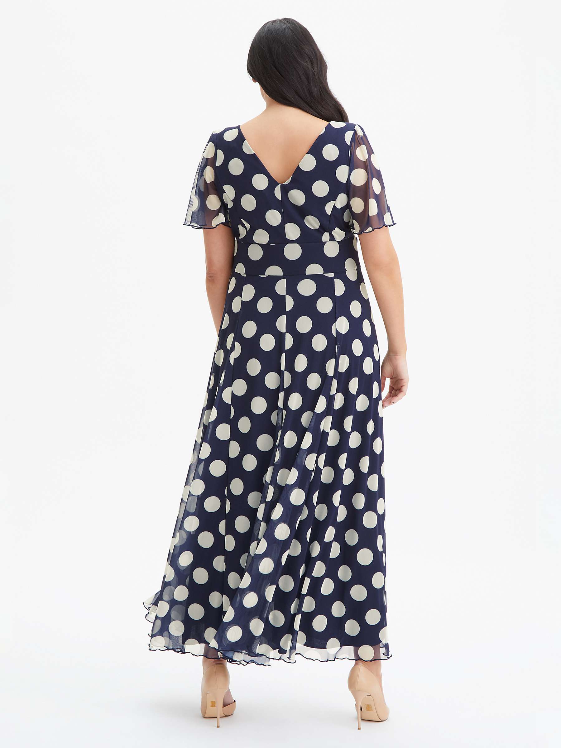 Buy Scarlett & Jo Isabelle Angel Sleeve Maxi Dress, Navy/Cream Online at johnlewis.com