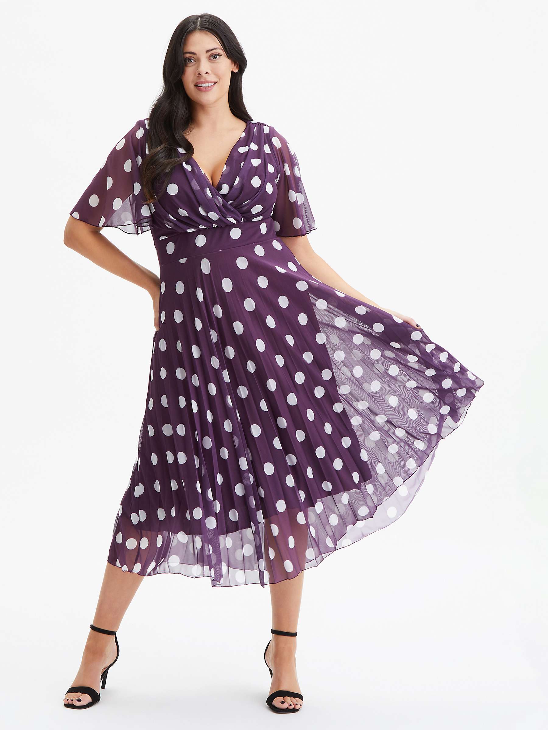Buy Scarlett & Jo Carole Wrap Bodice Sunray Pleated Midi Dress Online at johnlewis.com