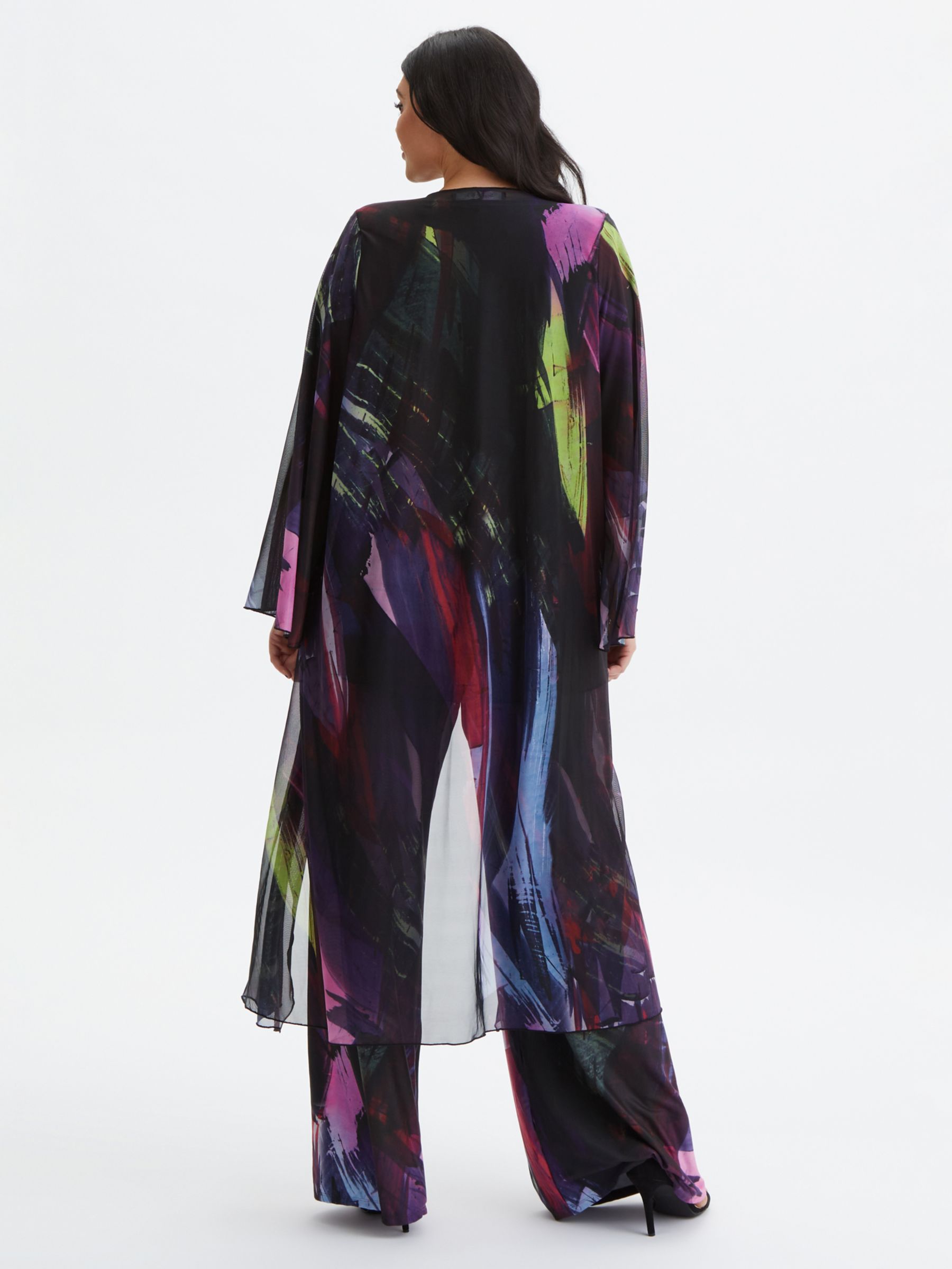 Buy Scarlett & Jo Waterfall Layered Mesh Kimono, Black/Multi Online at johnlewis.com