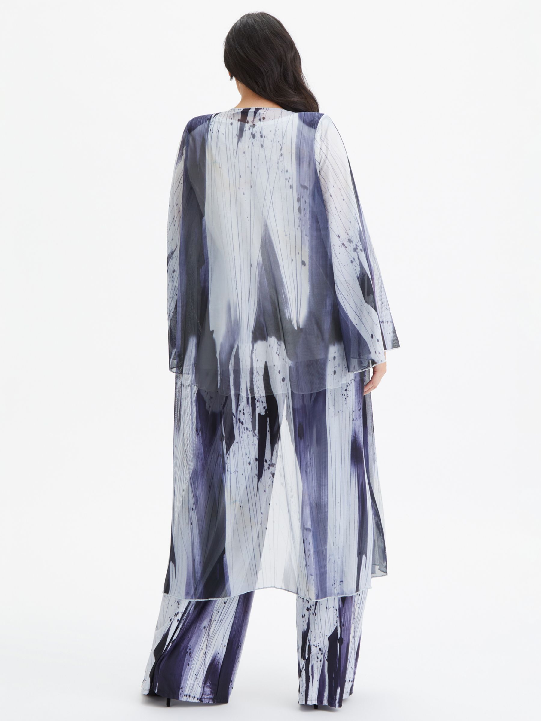 Buy Scarlett & Jo Waterfall Layered Mesh Kimono, Black/Grey/Ivory Online at johnlewis.com