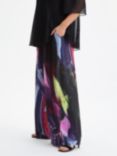 Scarlett & Jo Wide Leg Lounge Trousers, Black Abstract