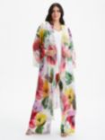 Scarlett & Jo Waterfall Long Mesh Kimono, Ivory/Multi
