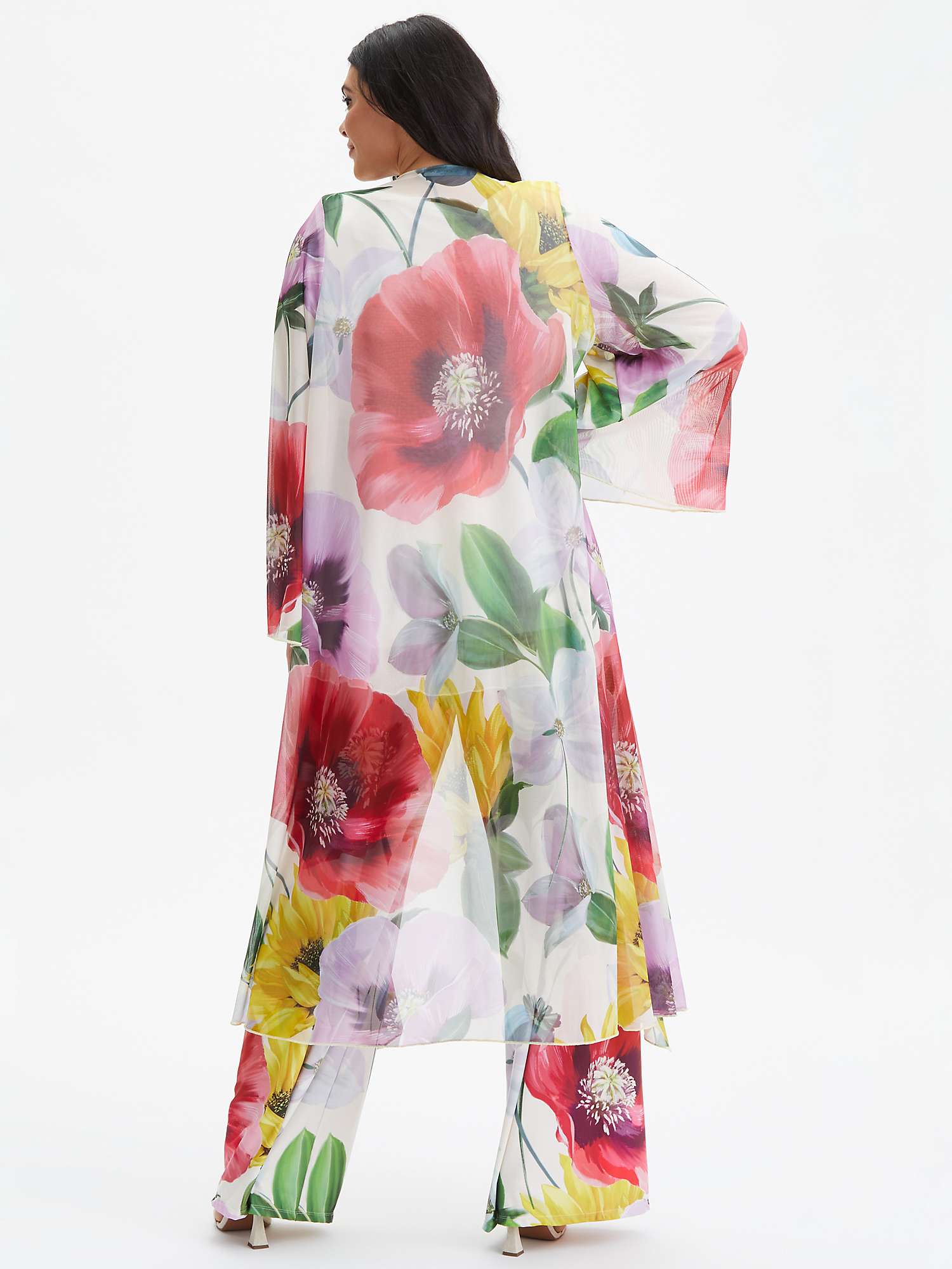 Buy Scarlett & Jo Waterfall Long Mesh Kimono, Ivory/Multi Online at johnlewis.com