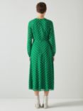 L.K.Bennett Addison Polka Dot Midi Dress, Green/Blue