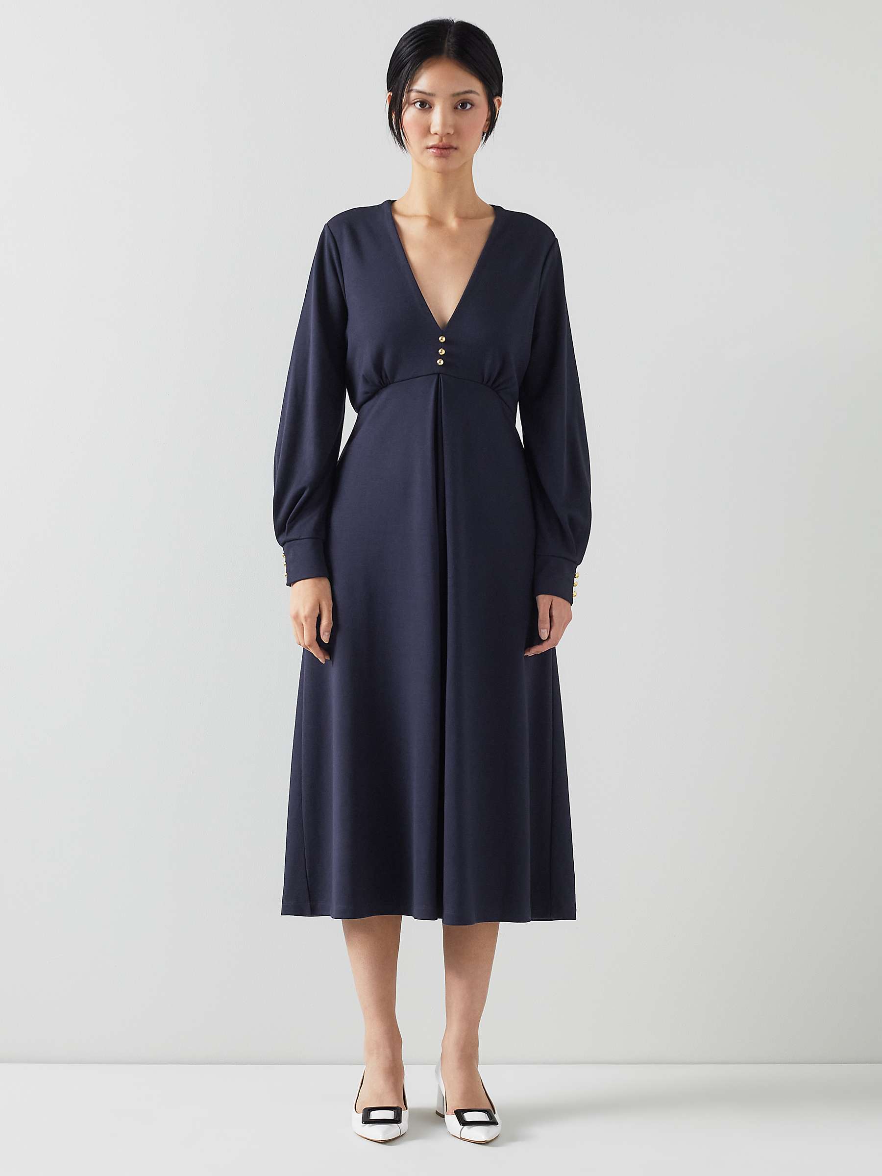 Buy L.K.Bennett Jenny Jersey Midi Dress, Navy Online at johnlewis.com