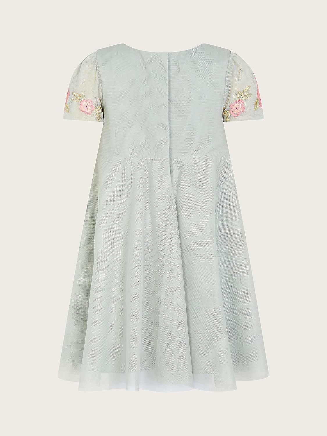 Buy Monsoon Baby Luna Floral Embroidered Occasion Dress, Green Online at johnlewis.com