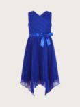 Monsoon Kids' Prima Pleat Sparkle Party Dress, Blue