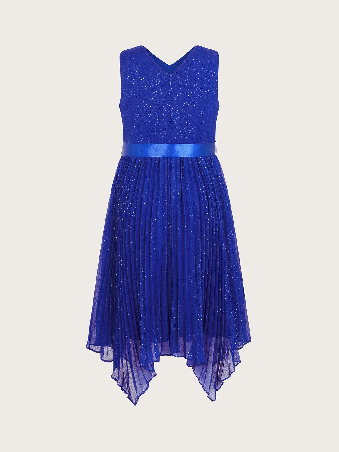 Buy Monsoon Kids' Prima Pleat Sparkle Party Dress, Blue Online at johnlewis.com