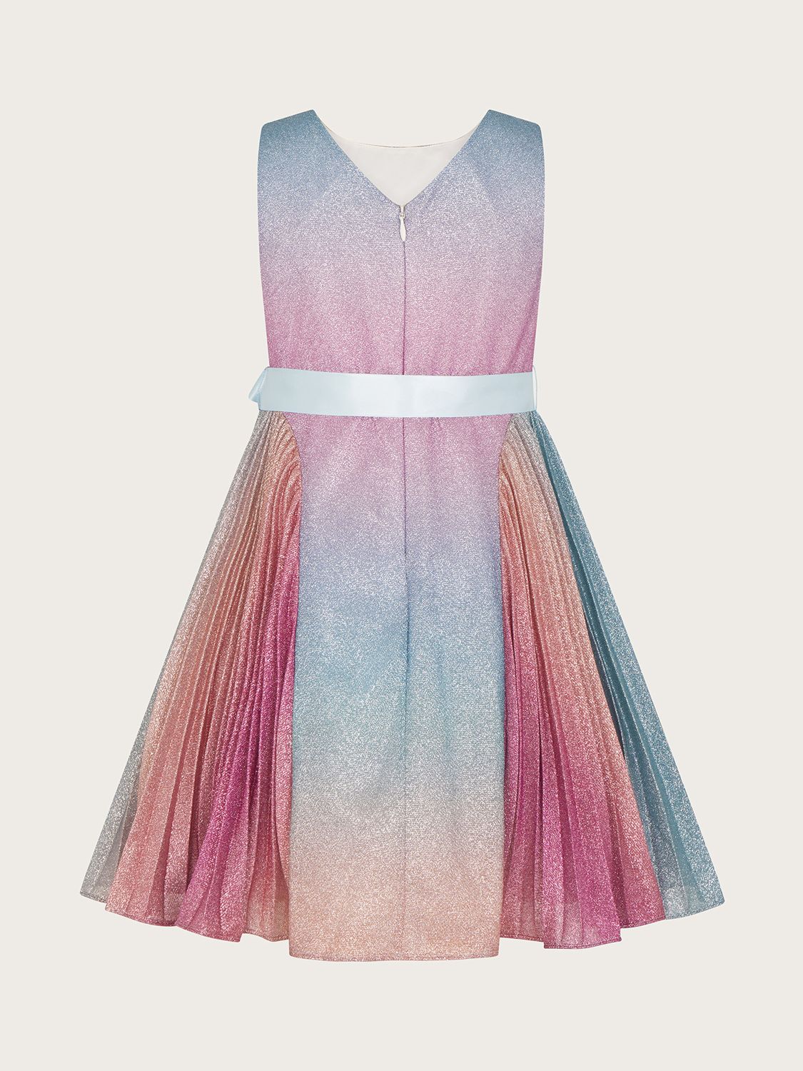 Buy Monsoon Kids' Rainbow Ombre Shimmer Pleated Party Dress, Multi Online at johnlewis.com