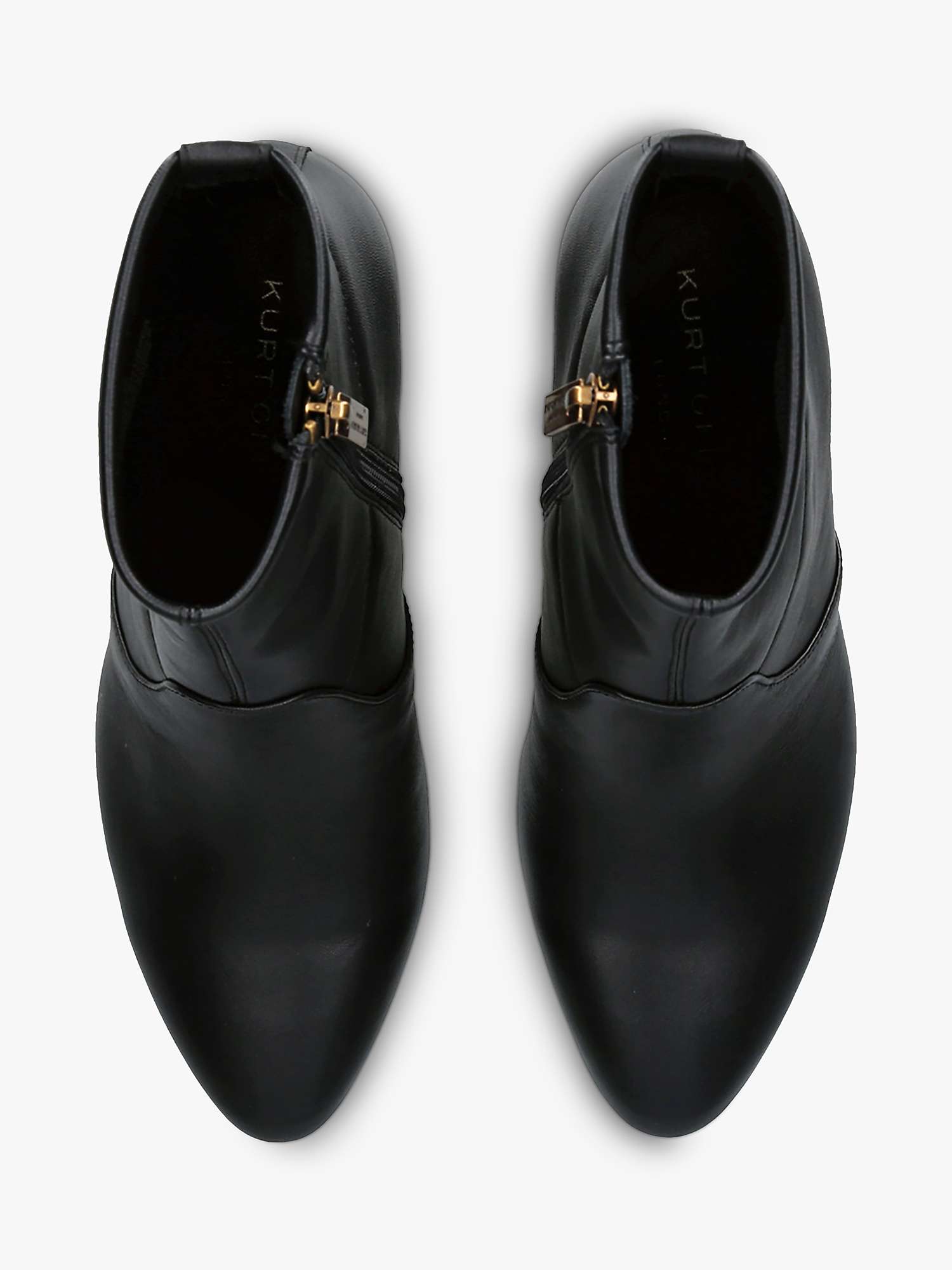 Buy Kurt Geiger London Langley Leather Ankle Boots, Black Online at johnlewis.com