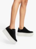 Kurt Geiger London Laney Suede Pumped Platform Trainers, Black