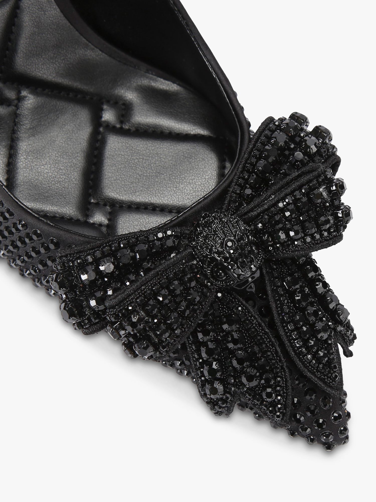 Buy Kurt Geiger London Belgravia 85 Crystal Bow Court Shoes, Black Online at johnlewis.com