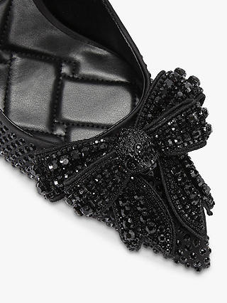 Kurt Geiger London Belgravia 85 Crystal Bow Court Shoes, Black