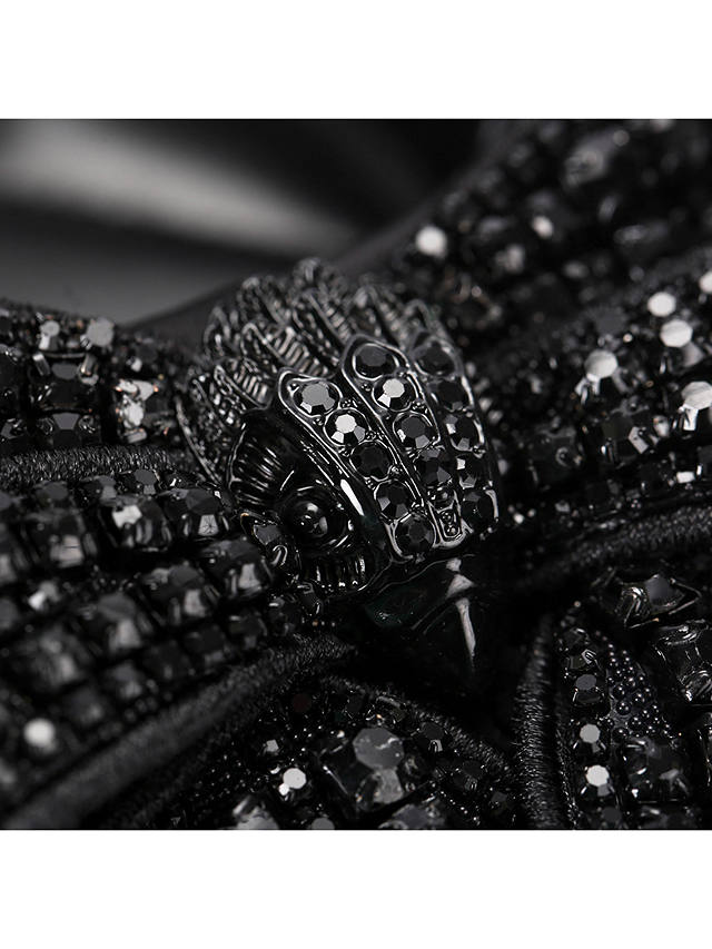Kurt Geiger London Belgravia Crystal Bow Embellished Slingback Court Shoes, Black