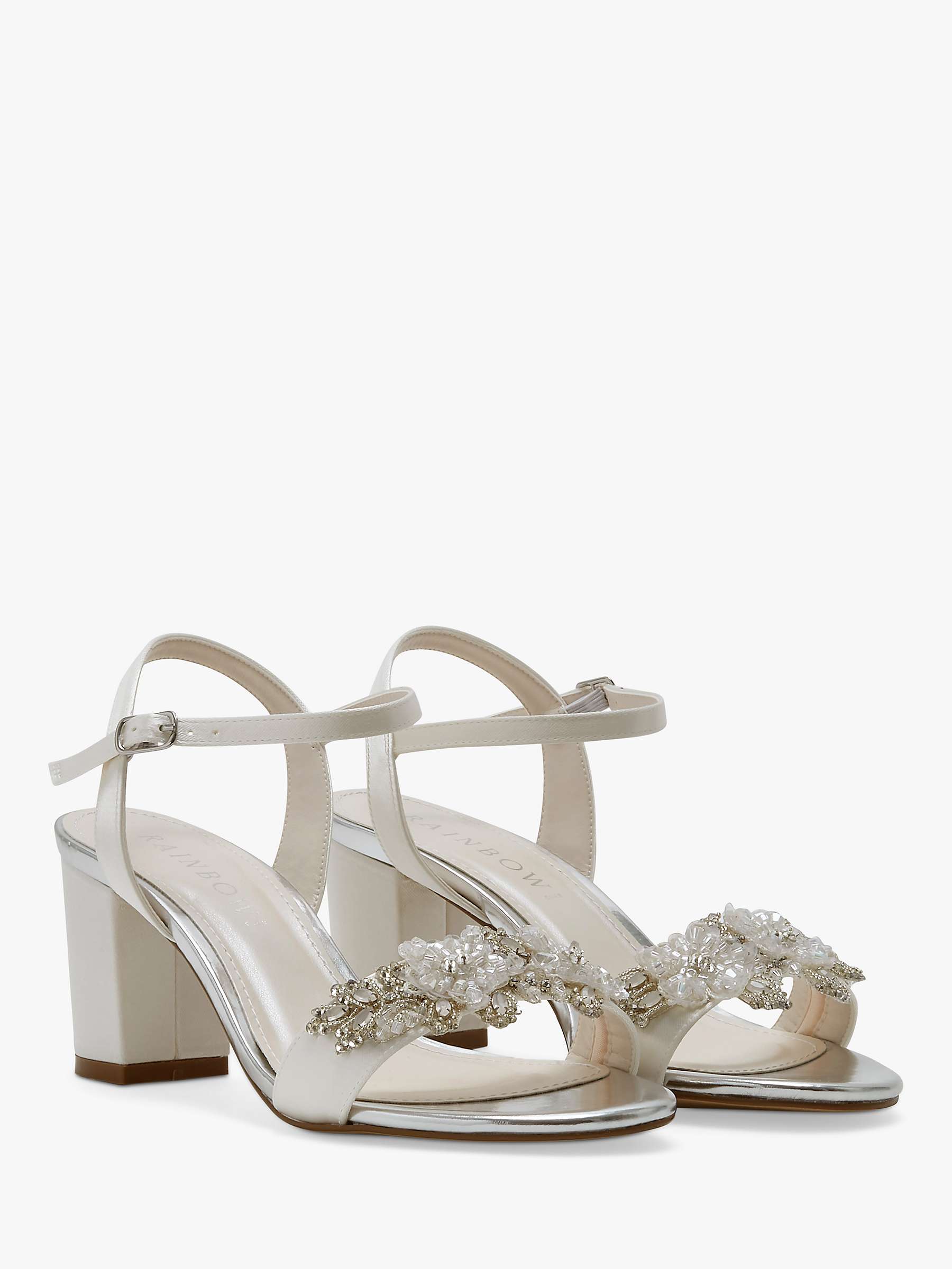 Buy Rainbow Club Mia Wide Fit Wedding Sandals, Ivory Satin Online at johnlewis.com